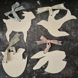 Wendy Addison Glass Glittered Easter Shapes